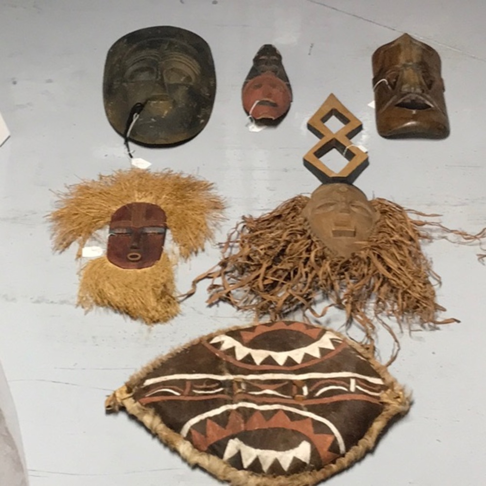 Hand carved wooden African Tribal masks.